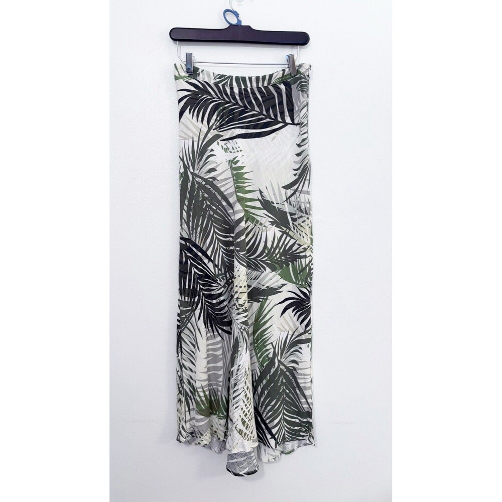 Zara Green Tropical Print Maxi Skirt Size Small - Picture 1 of 5